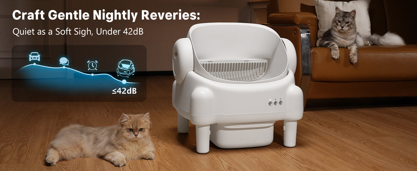 Self Cleaning Litter Box, Open Top Automatic Litter Box with App Control