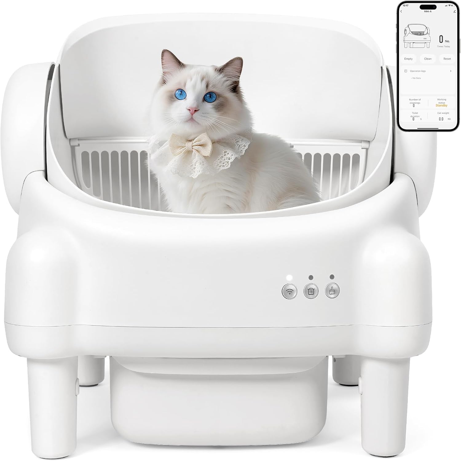 Self Cleaning Litter Box, Open Top Automatic Litter Box with App Control