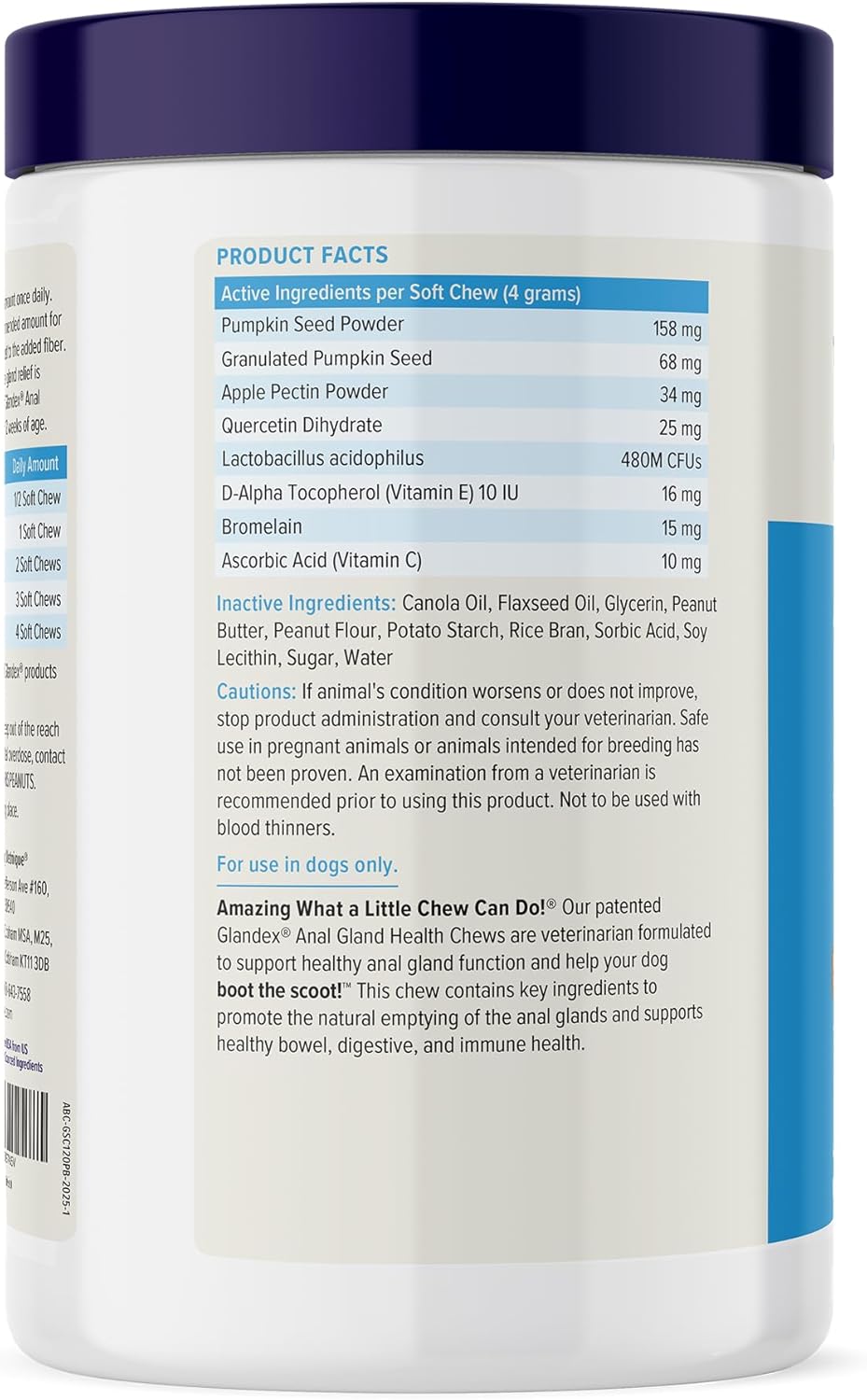 Vetnique Glandex Anal Gland Soft Chew Treats with Pumpkin