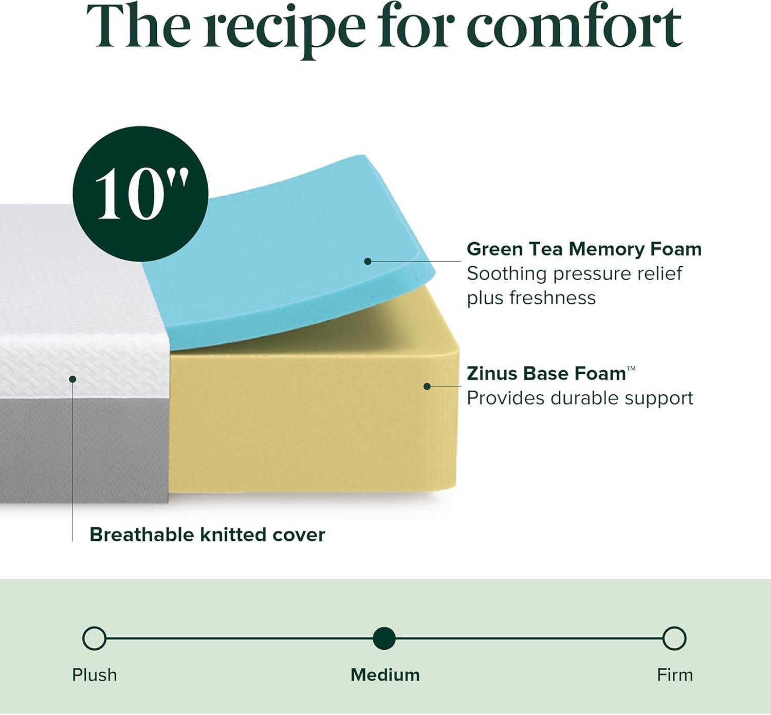 Zinus 10 Inch Green Tea Essential Memory Foam Mattress