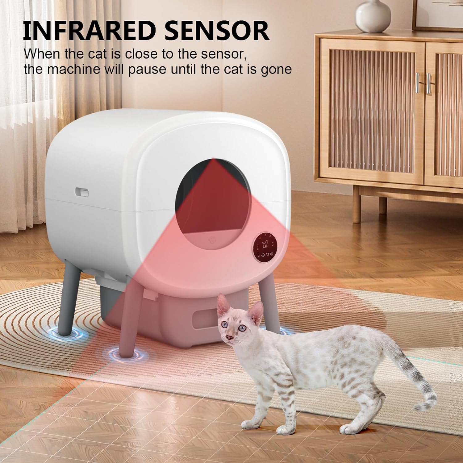 Cumrige Self Cleaning Litter Box | White & Grey