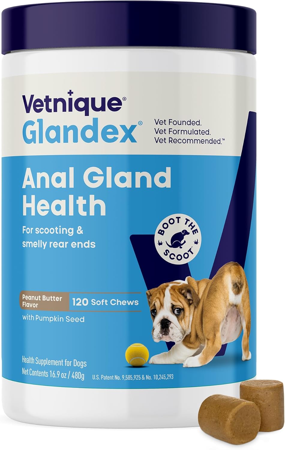 Vetnique Glandex Anal Gland Soft Chew Treats with Pumpkin