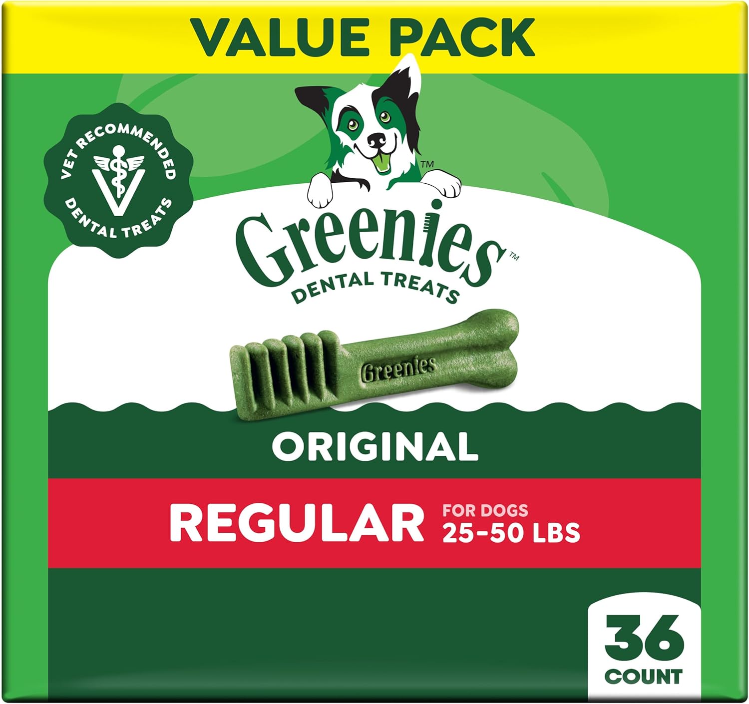 Greenies Veterinarian-Recommended Adult Natural Dental Dog Treats Regular Size