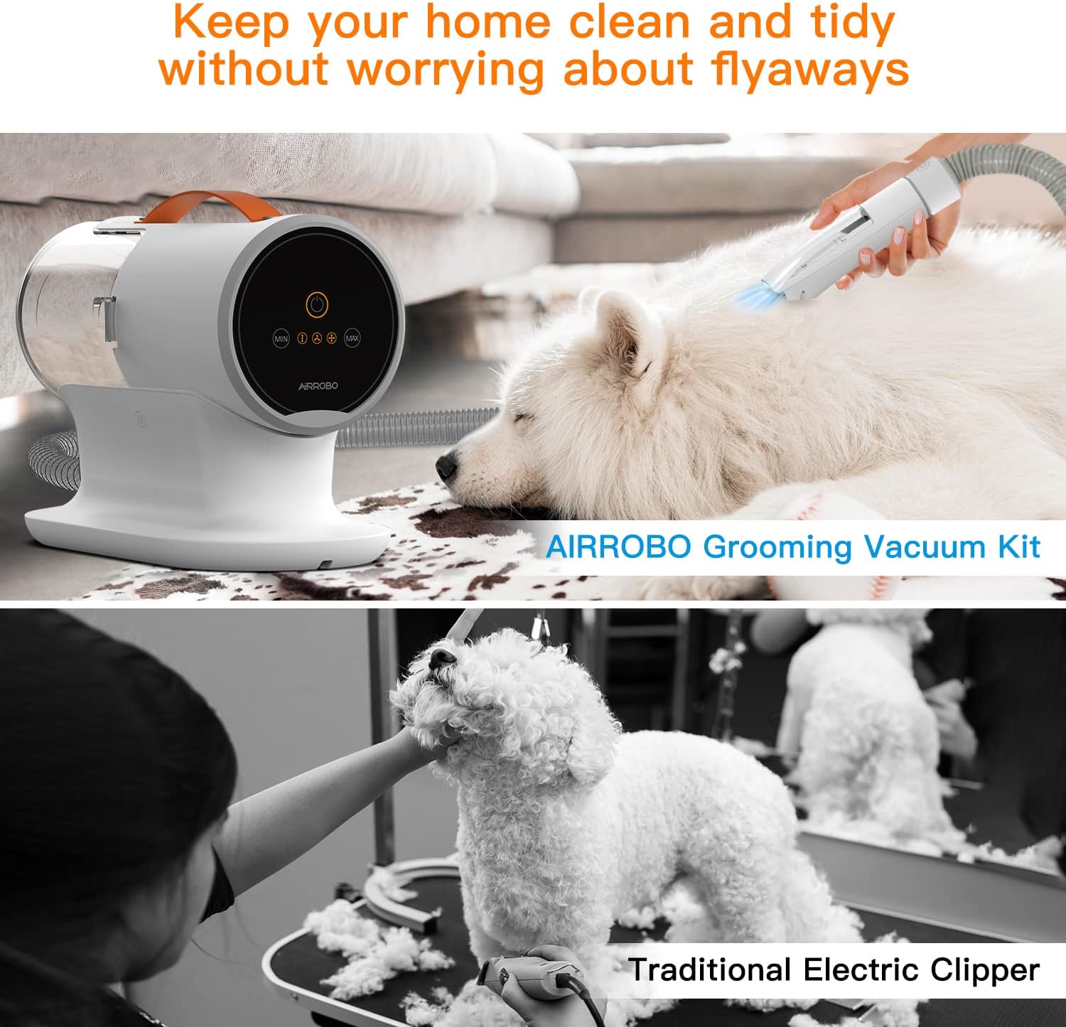 AIRROBO Dog Grooming Vacuum Kit