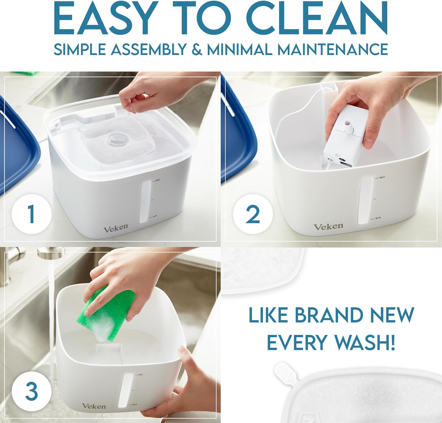 Veken Innovation Award Winner 95oz/2.8L Pet Fountain
