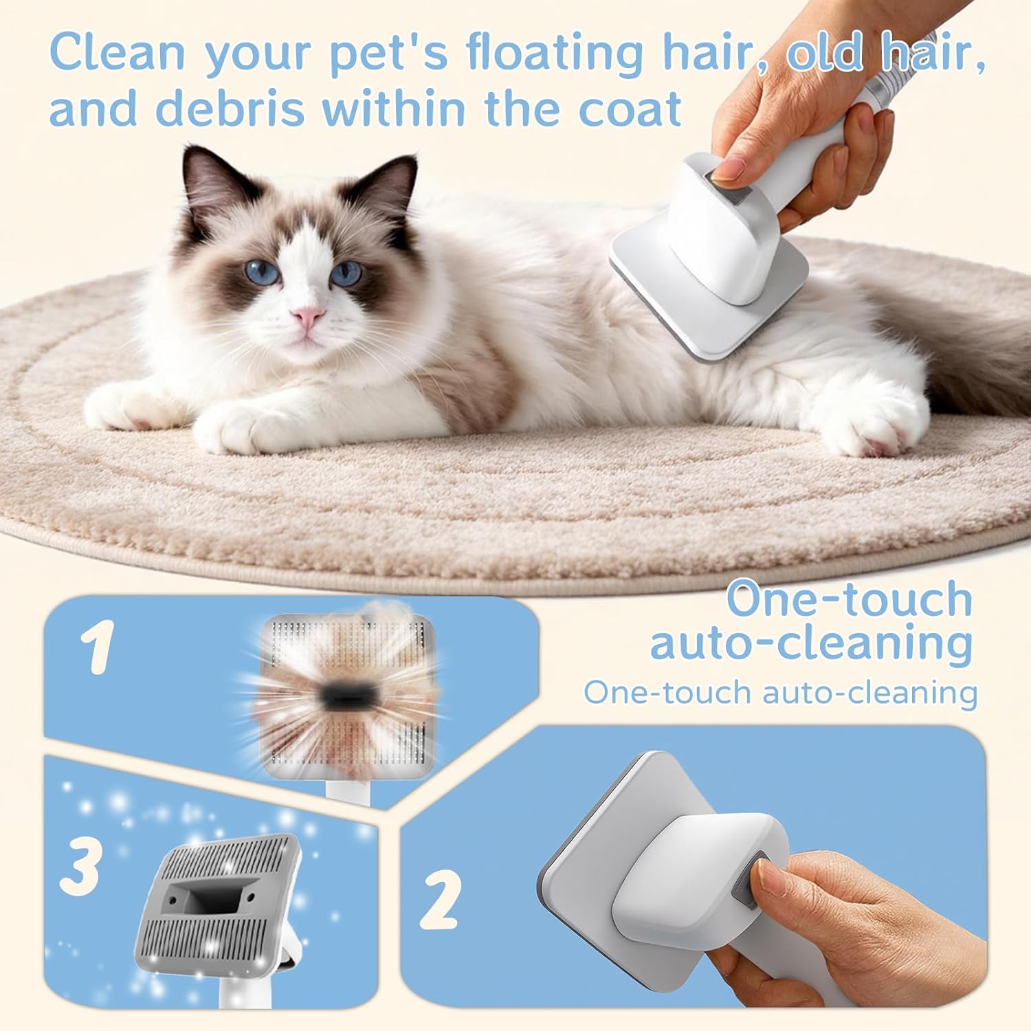 Dog Grooming Kit, Pet Grooming Vacuum with Pet Clipper Nail Grinder