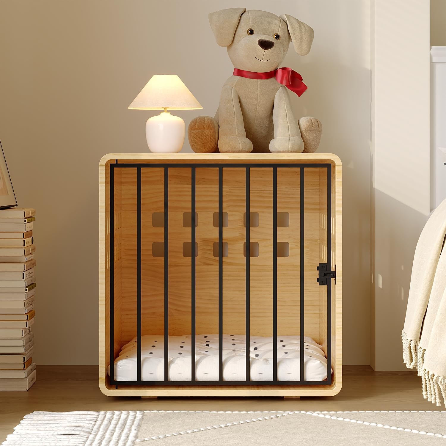 Solid Wooden Furniture Dog Crate for Medium & Small Dogs