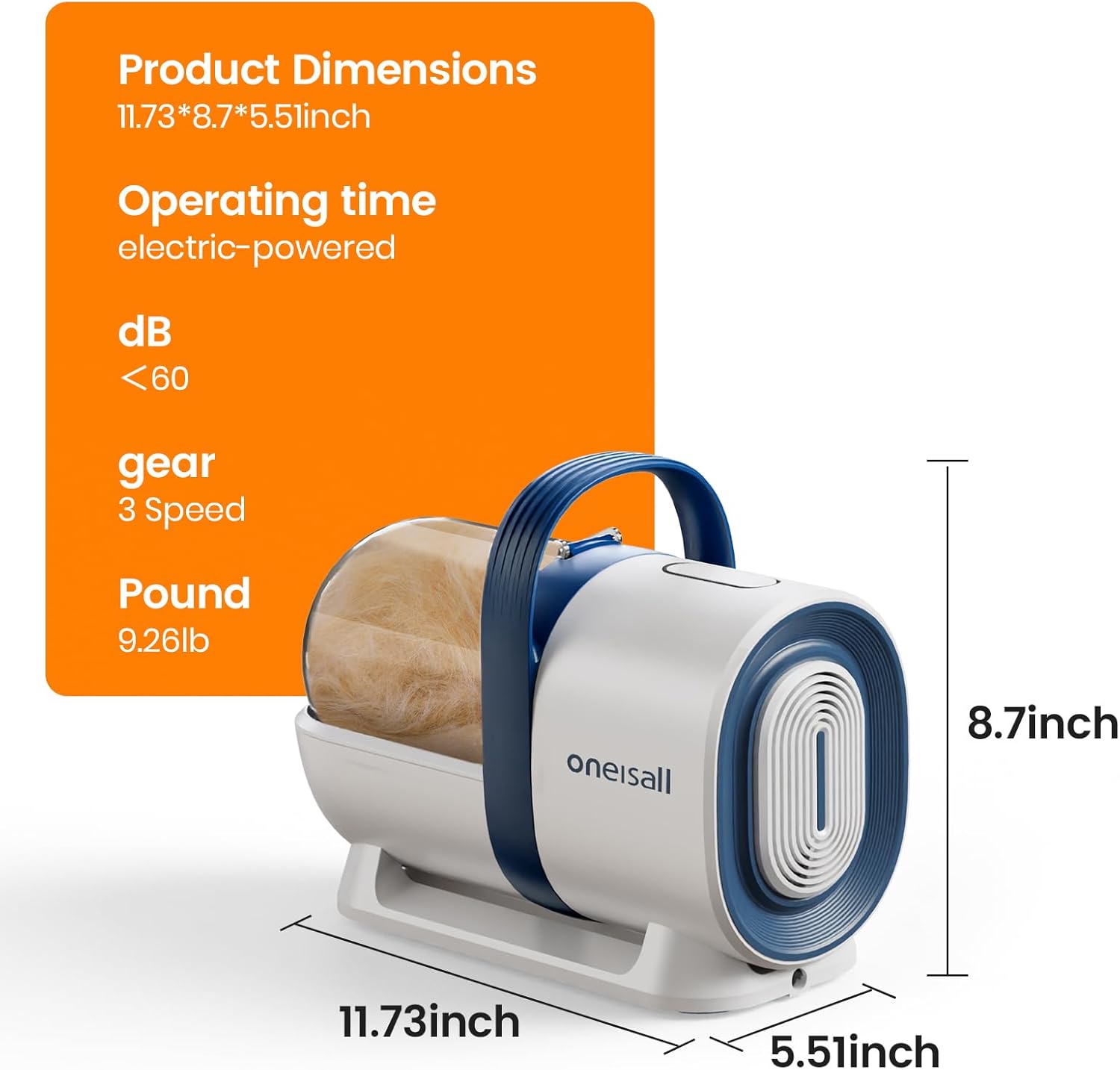 Oneisall Dog Grooming Vacuum