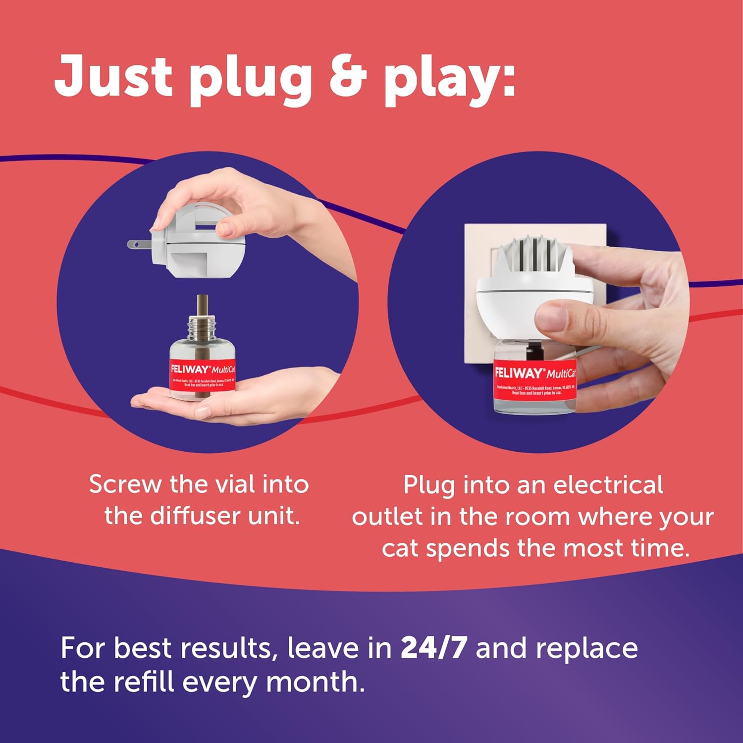 FELIWAY Multicat Calming Pheromone Diffuser Kit