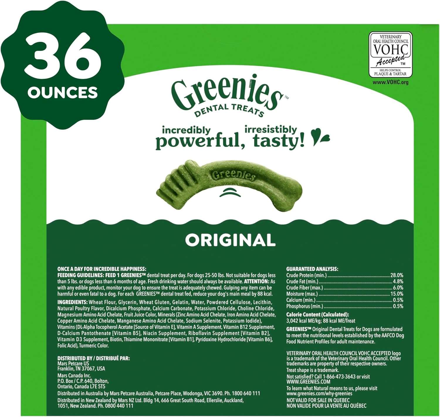 Greenies Veterinarian-Recommended Adult Natural Dental Dog Treats Regular Size